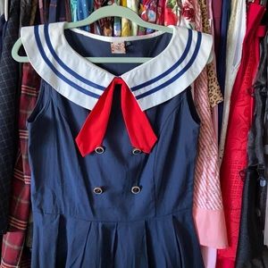 Unique Vintage Sailor Dress, Dancing Days Label